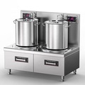 Commercial Double Burner 500mm Induction Soup Stove1