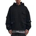 Garment Custom Design Mens Cargo Hoodies Υψηλής ποιότητας βαμβακερό φορτηγό φορτίο τσέπης Hoodies1