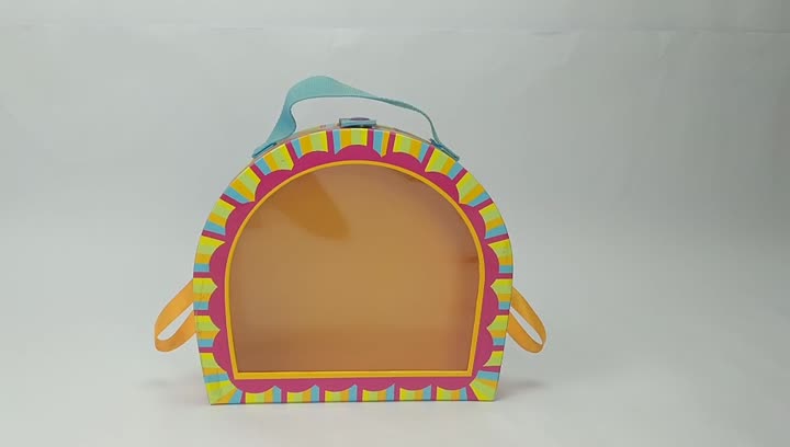 colorful festival gift box with PVC window