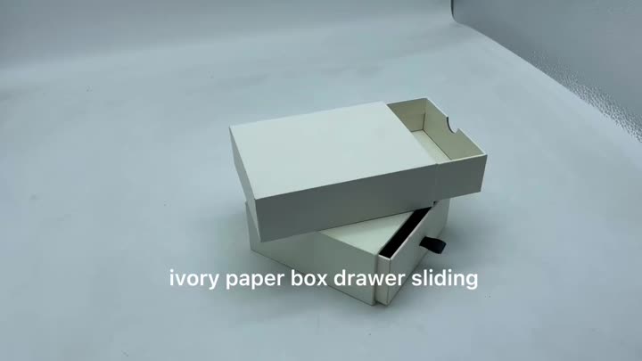 Ivory paper drawer box jewelry packaging