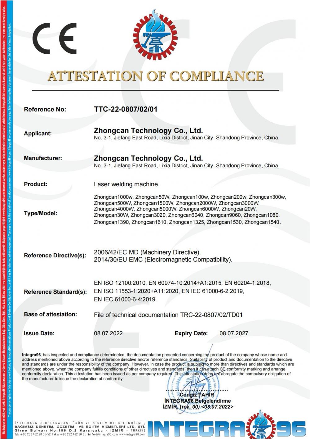 Certificate of Compliance