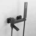 Black Brass Bathroom Wall-Mounted Bath Tap with Handheld Bidet Shower Sprayer Set for Feminine Hygiene1
