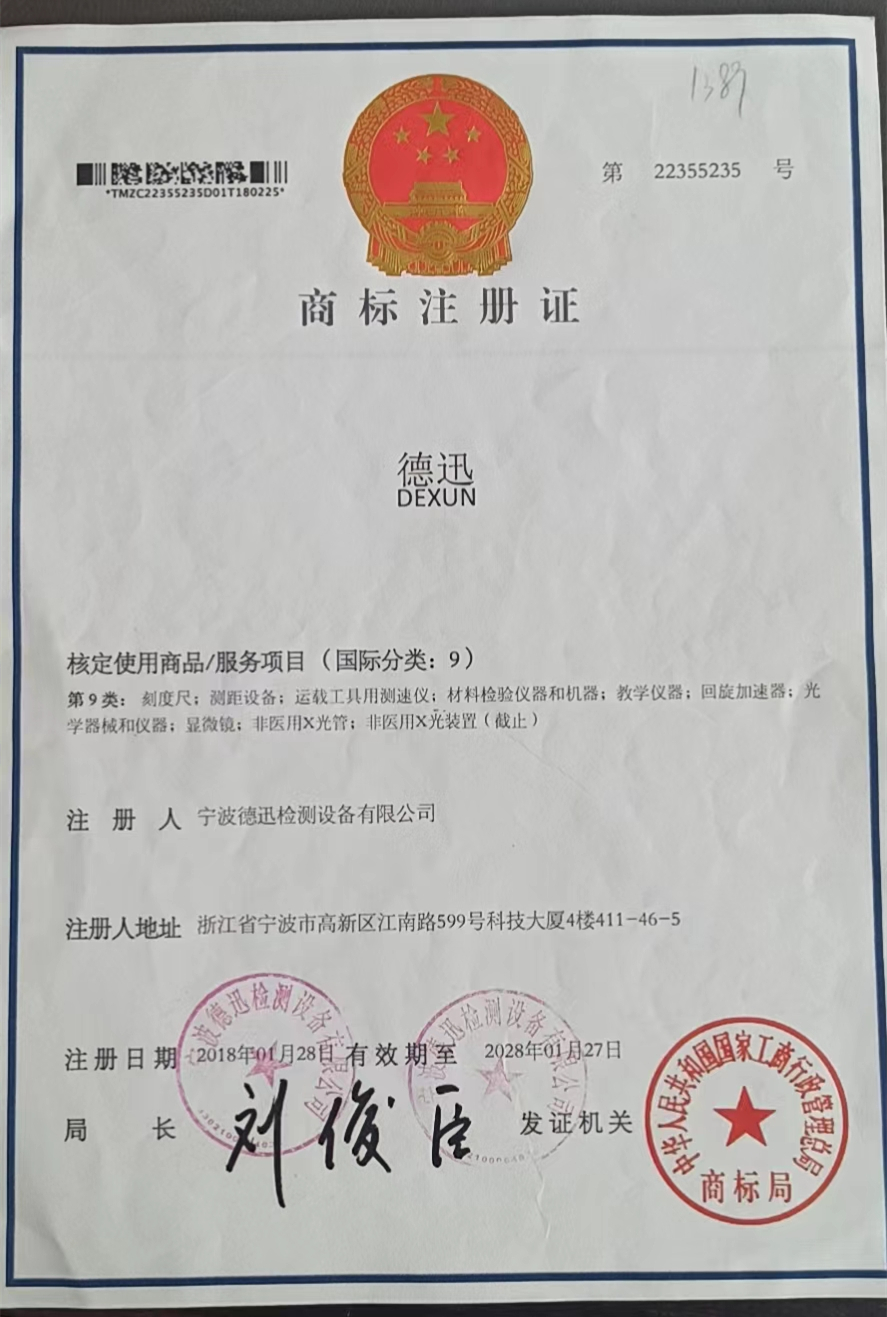 trademark registration certificate