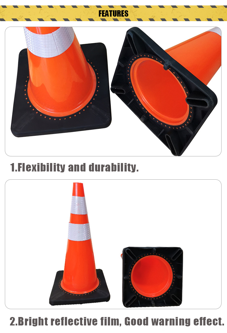 reflective film black base road traffic cone