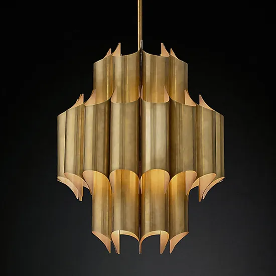 Chandelier de colgante de plata y oro moderno para espacios elegantes1