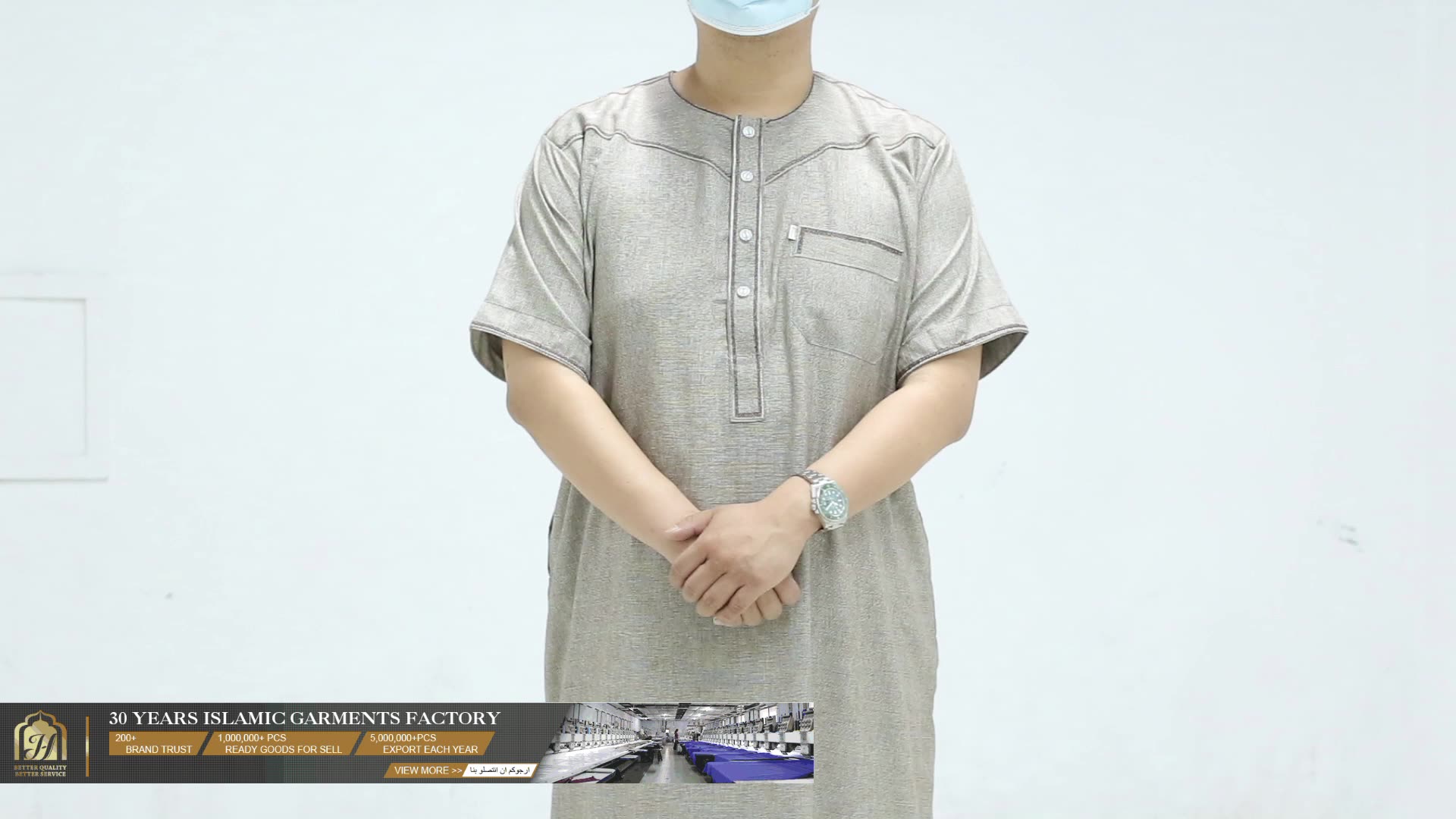 Nuova moda Thawb Preghiera musulmana Abbigliamento islamico ricamato uomini musulmani thobe thawb1