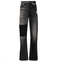 Ιδιωτική ετικέτα MENS Designer Brand Black Skinny Washed Flared Stackedjeans for Men1