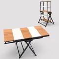 5-Tier Desktop Shelf Conversion: Furniture Parts for a Dining Table with Foldable Hardware Mechanism1