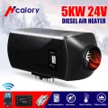 Car Heater 5000W 12V 24V Air diesels Fuel Heater LCD Monitor Single Hole 5KW For Boats Bus Car Heater With Remote Control