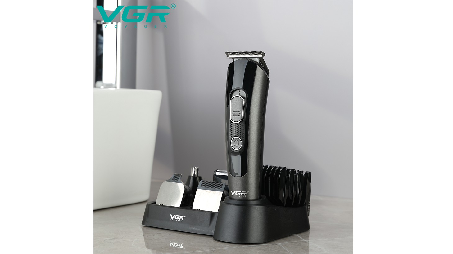 VGR V-175 wiederaufladbar 5 in 1 Herren-Pflege-Kit Haar Trimmer Clipper Set Elektrische Ruckeher für MEN1