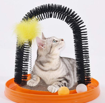Cat  Scratcher Arch Toy Cat Swatter Toy With Ball Track Feather