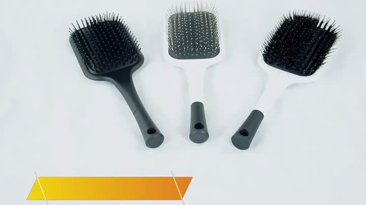 Hairbrush dayung reka bentuk baru dengan bulu nilon dan pin keluli