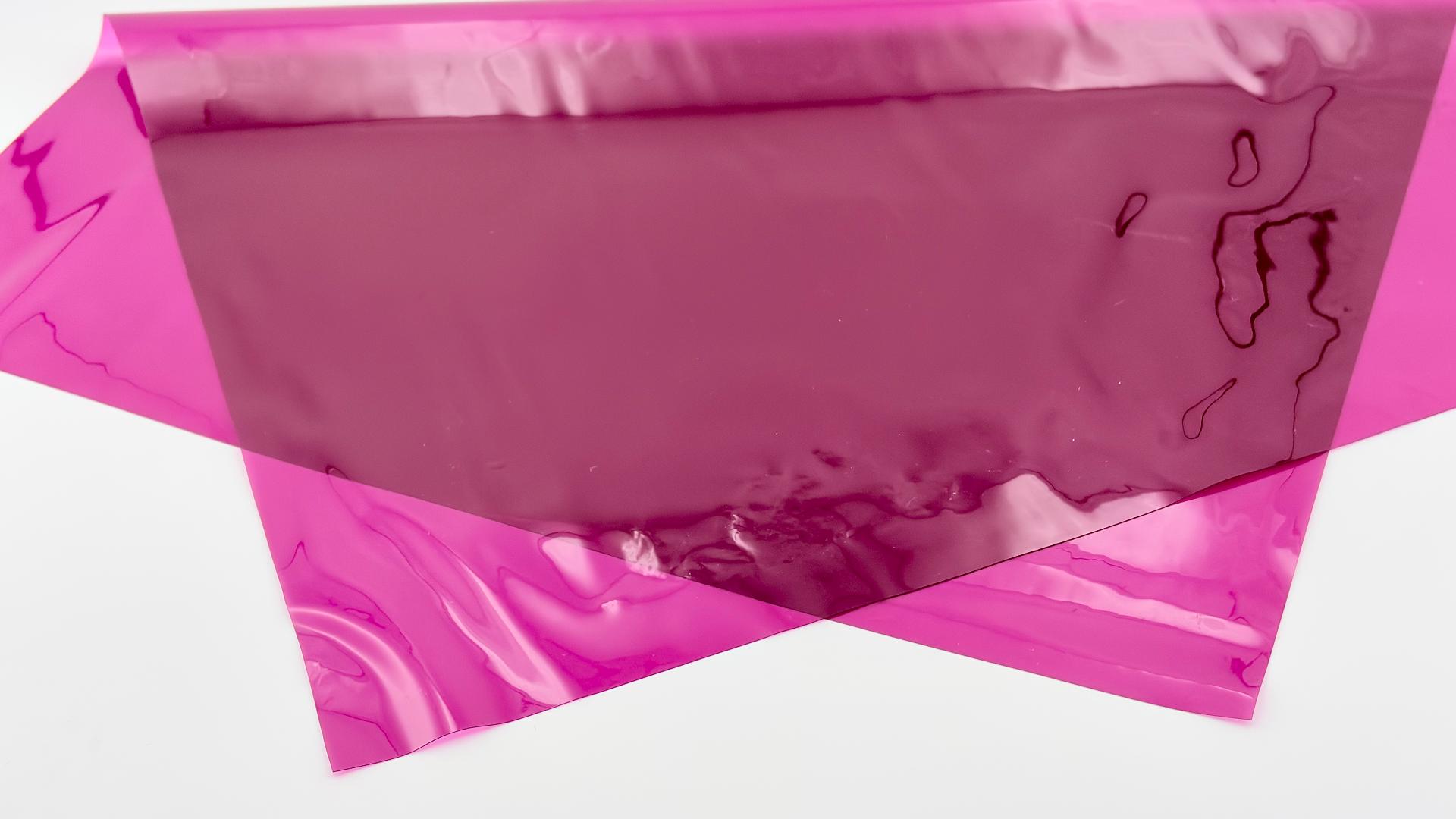 Película de PVC transparente de color rojo oscuro