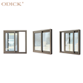 Odick Heat Insulation Fire Nilai Satu Jam Hitam Hitam Double Glazed Aluminium Alloy Sliding Window untuk Restaurant1