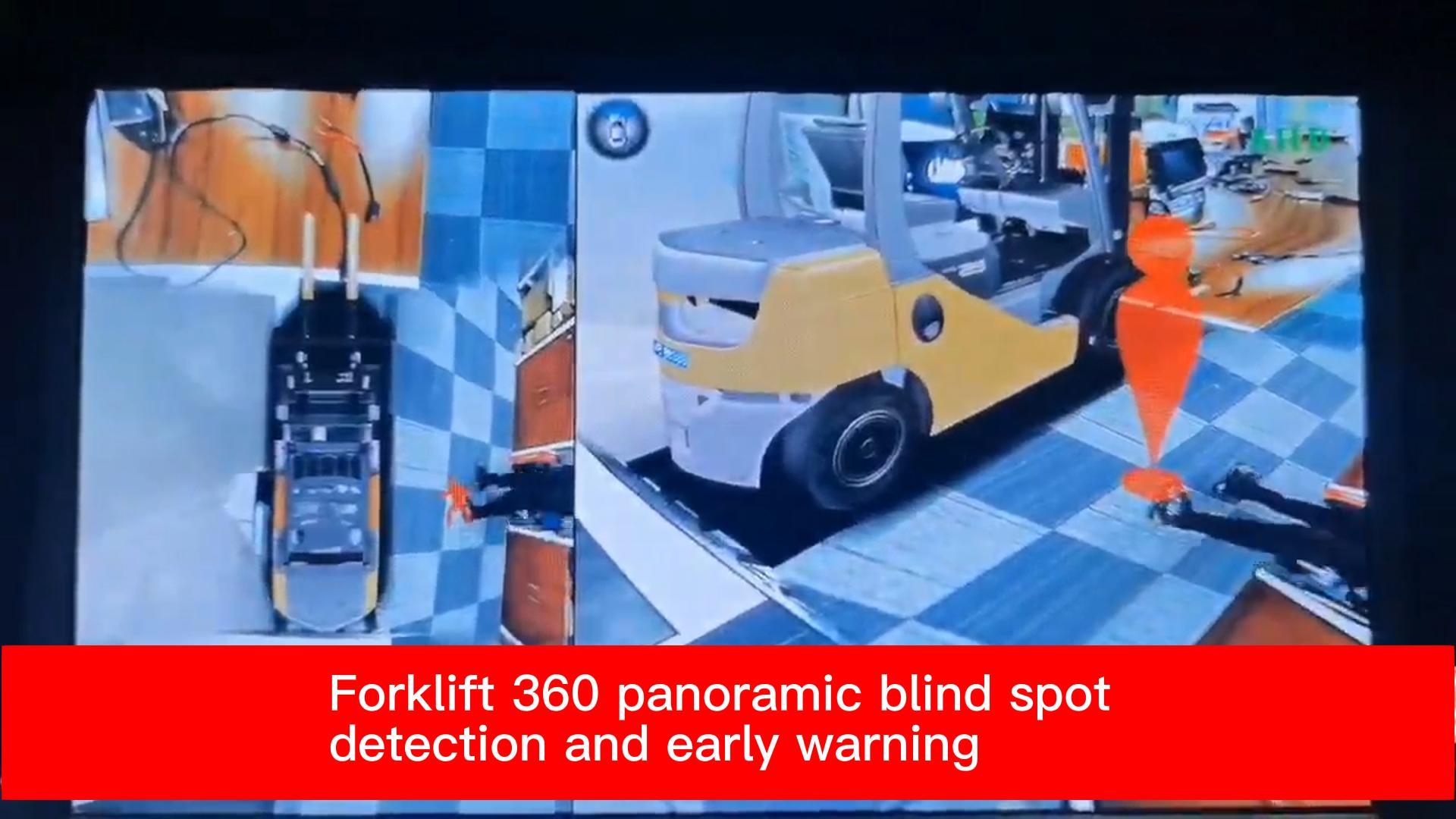 Forklift 360 panoramic blind spot detection and ea