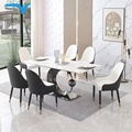 SIYANG White Sintered Stone Luxurious Dining Table Set with 8 Chairs1