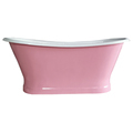 Princess Pink Cast Iron Freestanding Bateau Hot Tub for Girl's Bathroom1