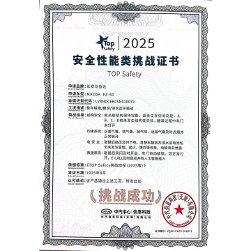 Top Safety Collision Challenge Certificate