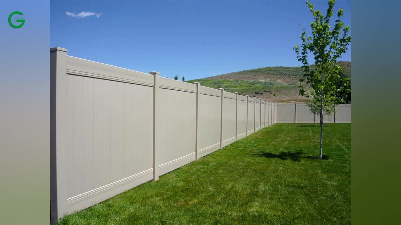 100% Virgin PVC Fence Panel Privacy Fence Vinyl Rail Picket Fence Flat England Cap Gate door1