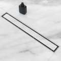 Silver Black Stainless Steel Linear Shower Floor Drain with Tile Insert1