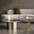 Minimalis Design Simple Centre Center Furniture Batu Top Metal Ruang Tamu Stainless Steel Coffee Table1