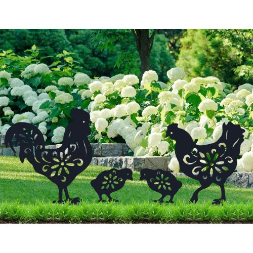 Metal Rooster Decorative Garden Stakes