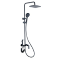 Matte Black Shower Faucet Set with Rain Shower Head and Handshower1