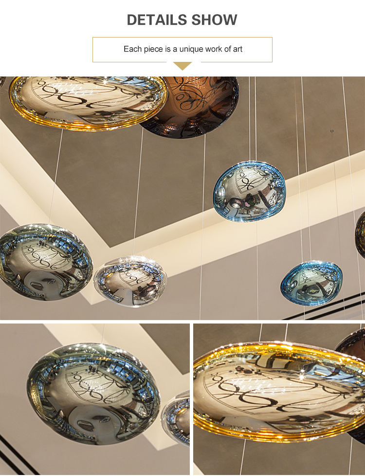 Lampadario moderno rotondo con sfera di cristallo dell'hotel personalizzato in vetro per decorazioni artistiche