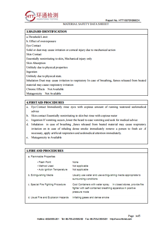 Material safety data sheet