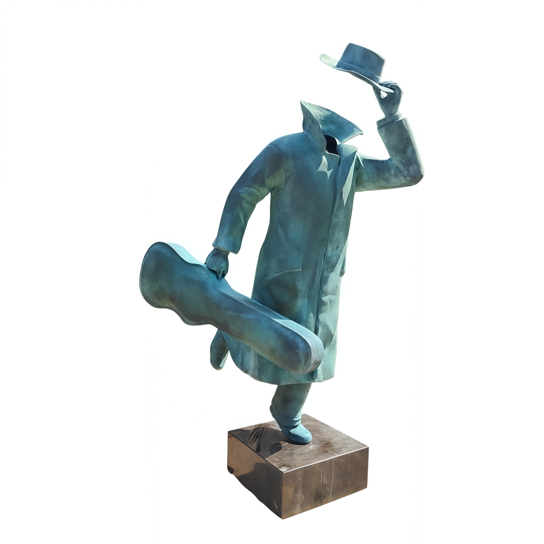 Stunning Bronze Sculpture of a Saluting Musician in Elegant Artistic Detail