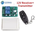 GERMA 433Mhz Universal Wireless Remote Control Switch DC 12V 2CH RF Relay Receiver Module + 2 CH RF 433 Mhz Remote Transmitter
