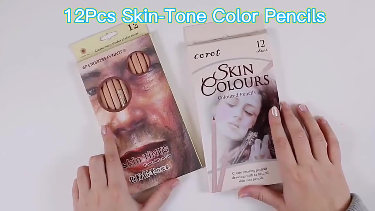 Cilt Tonu Renkleri Pastel Tint Kalemler Çizim Doğal Ahşap Kalem Seti Boya Kamyonetleri Lapice De Colore Couleur Ofis Okulu Sarf malzemeleri1