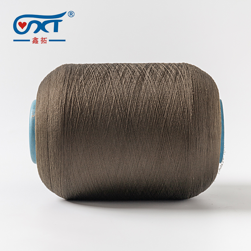 Custom colors High Quality Dyed Colored Polyester SCY Single Covered Yarn For Knitting Socks