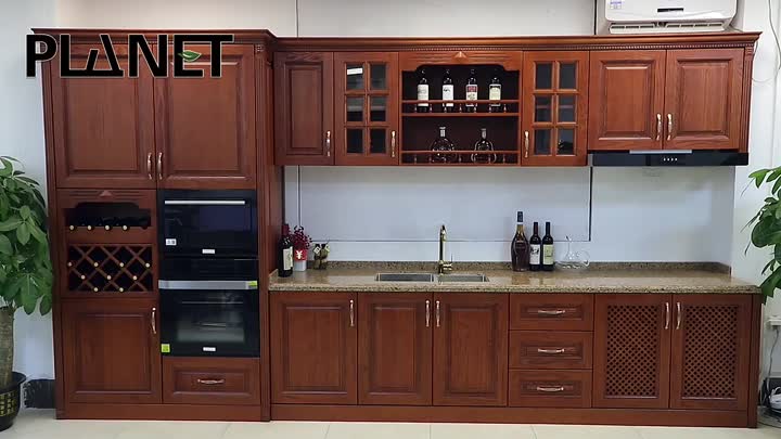 Kabinet dapur kayu pepejal moden