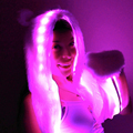 Colorful LED Fur Bear Cat Wolf Hood Hat and Scarf for Festivals and Raves1