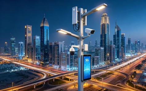 Multi-functional smart pole integrating lighting, security & IoT system