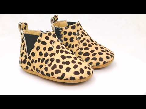 Mo Hair Leopard Soft Sole Baby Ankle Boots