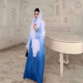 ابایا دبی ترکیه رنگ شیب دار آستین بلند 2023 ساده ساده کفتان لباس اسلامی سنتی لباس مسلمان1