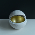 Luxury White Travertine Marble Incense Holder with Gold Grid Design: Perfect Home Decoration for Bakhoor Mubkhar and Other Incense1