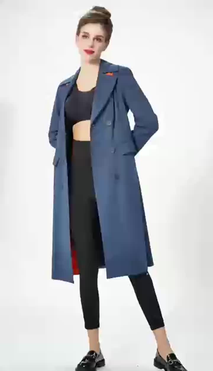 Suit-style Long Sleeve Trench Coat