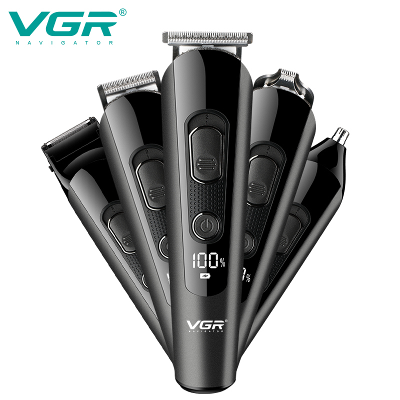 VGR V-271 Professionelle Haarschneidmaschine wiederaufladbare elektrische Mens Nordless Hair Clipper Bart Trimmer Set1