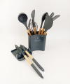 Latest Kitchen Tools: 13pcs Wood Handle Silicone Cooking Utensil Set1
