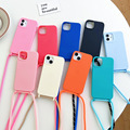 Candy Color Crossbody Silicone Phone Case for iPhone 14 Pro Max with Chain Lanyard1