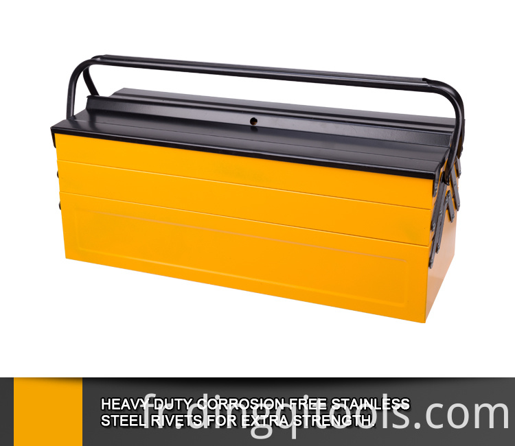 Boîte de rangement d'outils en plastique robuste en gros de vente chaude avec des outils de 3 couches