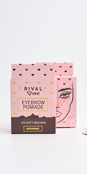 Caixa de embalagem de papel de carimbo quente rosa doce destaca a personalidade da marca cosmética da pomada da sobrancelha