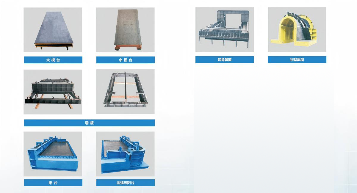 Encofrado de acero de precisión para componentes de construcción prefabricados