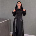 لباس مجلسی ماکسی دبی Abaya Jalabiya Djellaba زنان مسلمان مهره های آستین بلند لباس شب الماس عروسی1