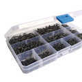 Fishing Hook Set, 1600pcs, Size 3-12#, Carbon Steel, Fly Fishing Jig Barbed Carp Hooks with Tackle Box1