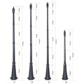 3M European Style Antique Split Screw Installation Aluminum Lamp Post Solar Light Pole1