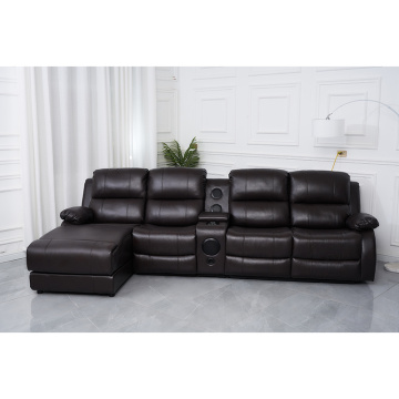 Recliner Motion Sofa Sectional L Shape Leather Sofa